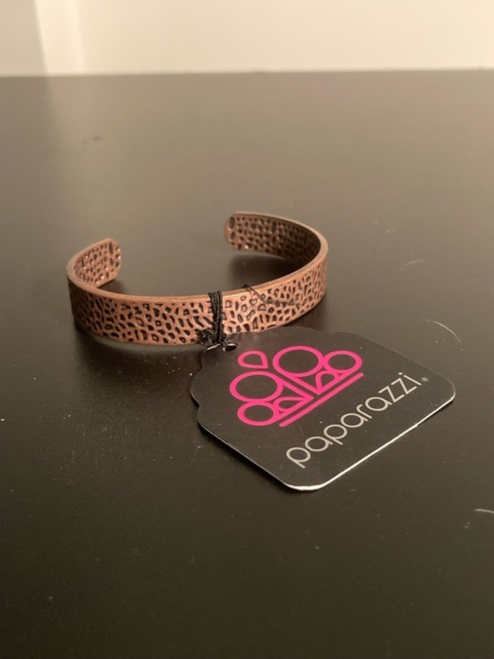 paparazzi Copper-Tone Leopard Textured Open Cuff Bracelet